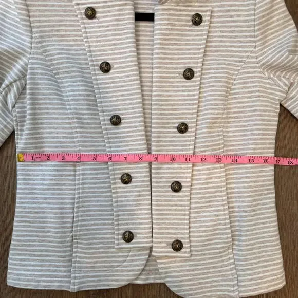 Tommy Hilfiger Striped Military style Knit Jacket with Signature Buttons - Picture 8 of 8